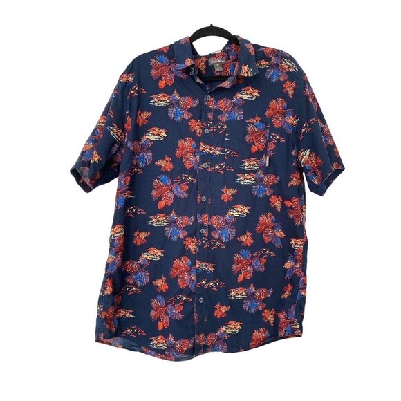 Eddie Bauer Men's Classic Fit Short Sleeve Button Front Botanical Shirt Size Tal - Picture 1 of 6